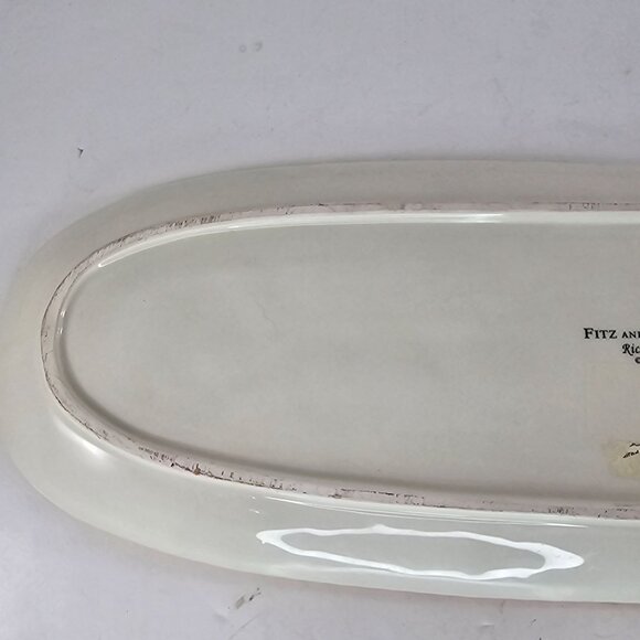 Fitz & Floyd Ricamo Oval Bread Tray Give Us This Day Our Daily Bread Ceramic - Picture 7 of 8